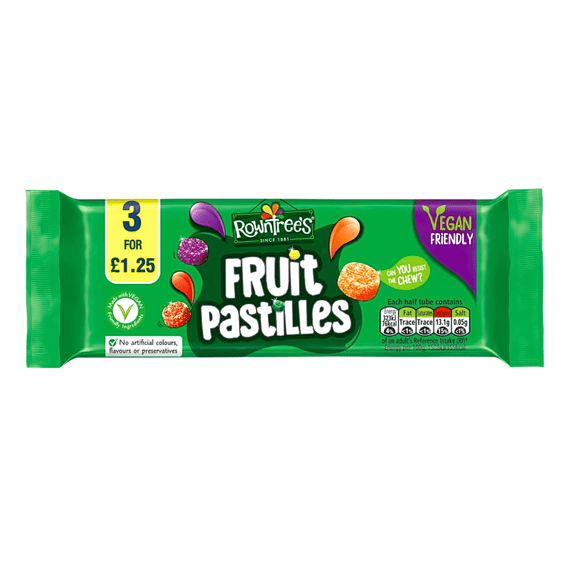 NESTLE ROWNTREE FRUIT PASTILLES MULTIPACK £1.25 PMP 20X3X42.8G
