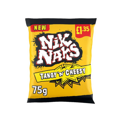 Nik Naks Tangy N Cheesy Crisps £1.35 PMP 20x75g