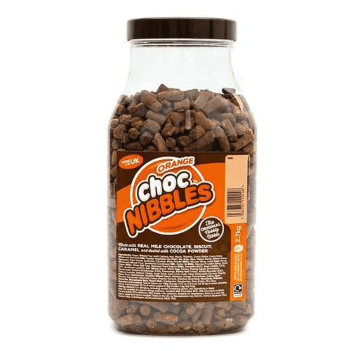 ORANGE CHOC NIBBLES 2.7KG  JAR