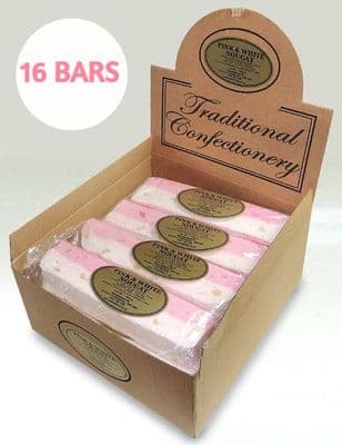 PINK AND WHITE NOUGAT BARS x16