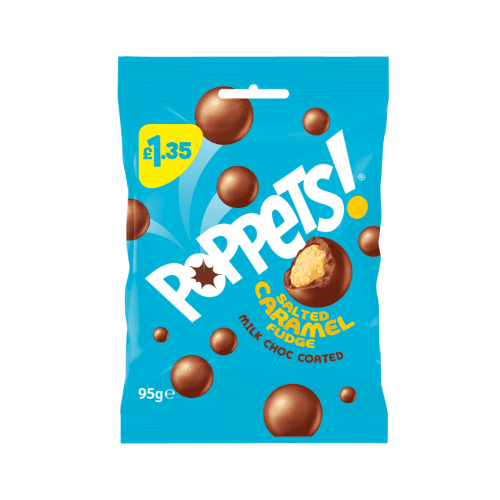 POPPETS SALTED CARAMEL FUDGE PMP £1.35 10X95G