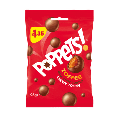 POPPETS TOFFEE PMP £1.35 10X95G