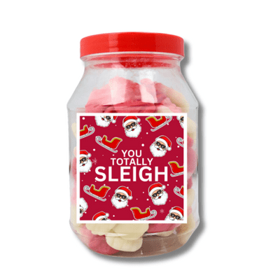 PUN GIFT CHRISTMAS JELLY SANTAS JAR 400G