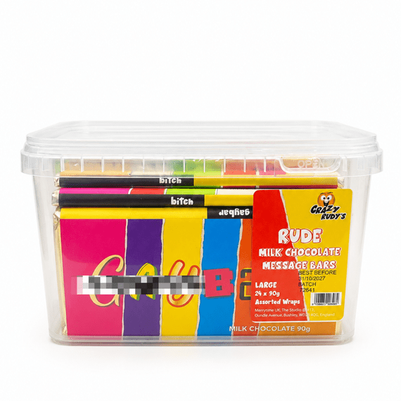 Rude Milk Chocolate Message Bars 24x90g