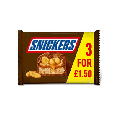 SNICKERS CHOCOLATE PMP £1.50 22 X 3 PACK