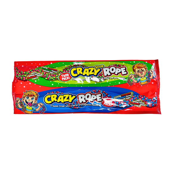Sour Crazy Ropes Twin Pack 12x56g