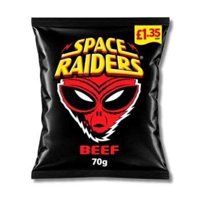 Space Raiders Beef Flavour Crisps £1.35 PMP 20x70g