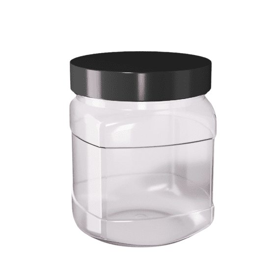 Square Round 1.35L Jar