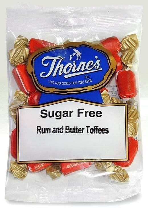 SUGAR FREE PRE-PACK RUM & BUTTER TOFFEE 12x80G