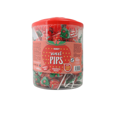 SWEET PIPS STRAWBERRY LOLLYPOPS 90 COUNT