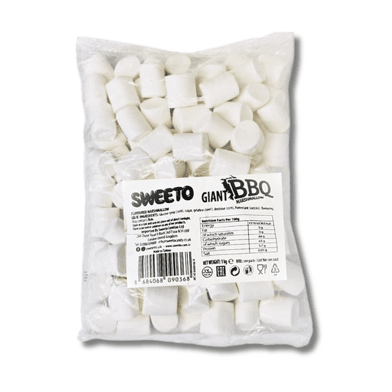 SWEETO GIANT BBQ WHITE MARSHMALLOWS 1KG