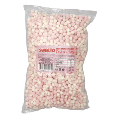 SWEETO MINI PINK & WHITE MARSHMALLOWS 1KG