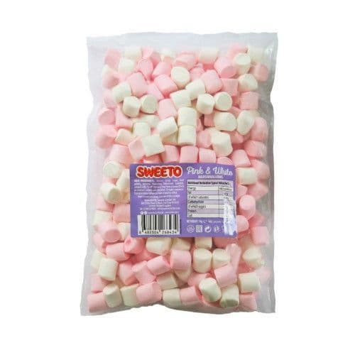 SWEETO PINK & WHITE MARSHMALLOWS 1KG