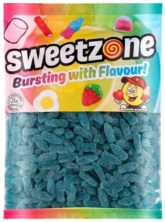 SWEETZONE FIZZY BLUE RASPBERRY BOTTLES 1KG BAG