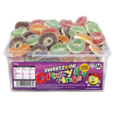 SWEETZONE FIZZY RINGS 741G TUB