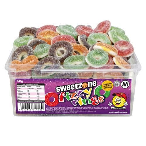 SWEETZONE FIZZY RINGS 741G TUB