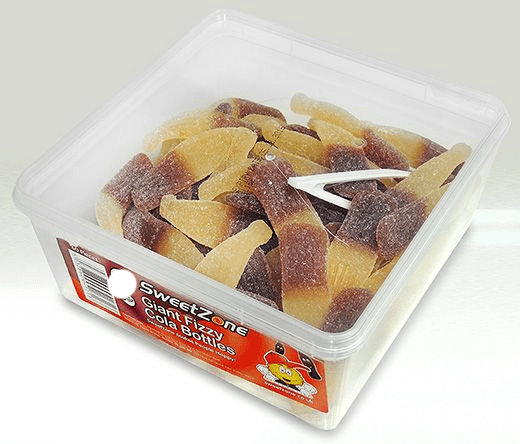 SWEETZONE GIANT FIZZY COLA BOTTLES TUB