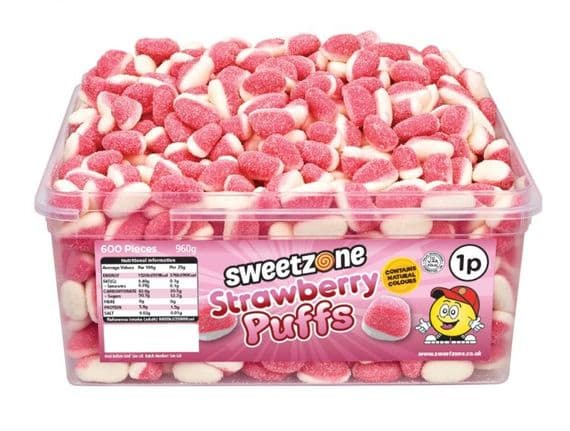 SWEETZONE STRAWBERRY PUFFS 740G TUB