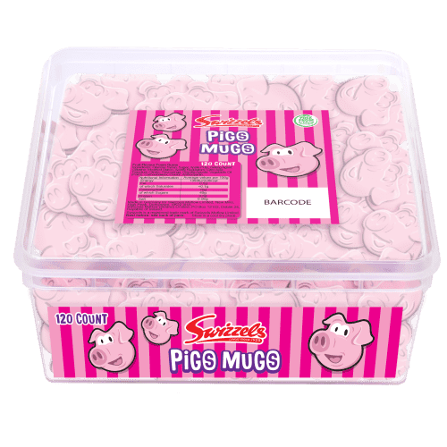 SWIZZELS PIGS MUGS TUB 120 COUNT