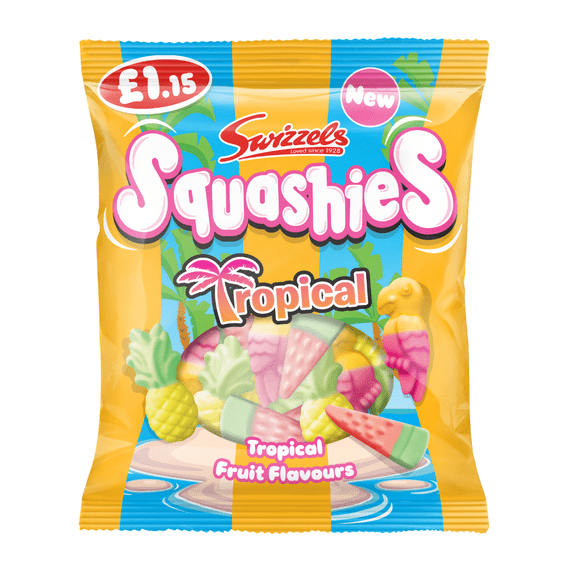Swizzels Squashies Tropical PMP £1.15 12x100g