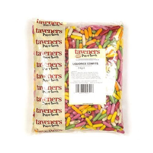 TAVENERS LIQUORICE COMFITS 3KG