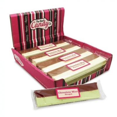 THE REAL CANDY CO CHOCOLATE MINT NOUGAT BARS 16x130g