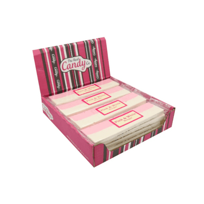THE REAL CANDY CO PINK & WHITE NOUGAT BARS 16x130g