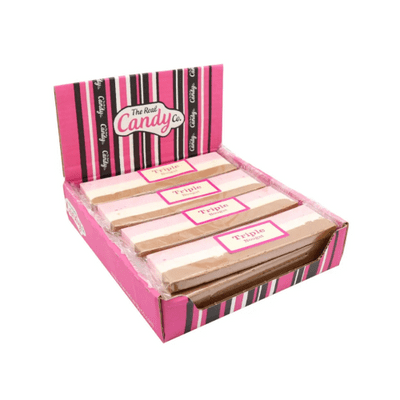 THE REAL CANDY CO TRIPPLE FLAVOUR NOUGAT BARS 16x130g