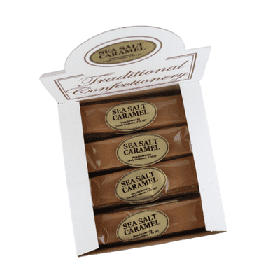 TRADITIONAL CONFECTIONERY SALTED CARAMEL NOUGAT BARS 16X130G