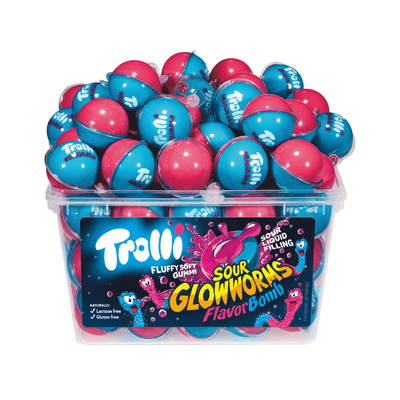 Trolli Sour Glow Worms Flavourbomb 60 Count