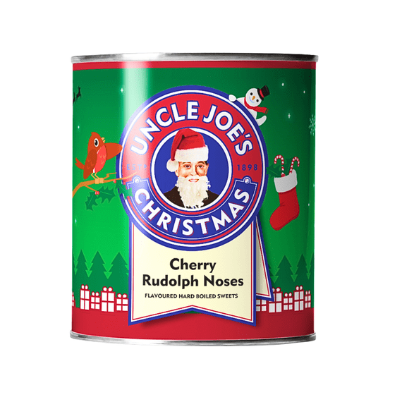 Uncle Joes Rudolph Noses Cherry Tin 120g