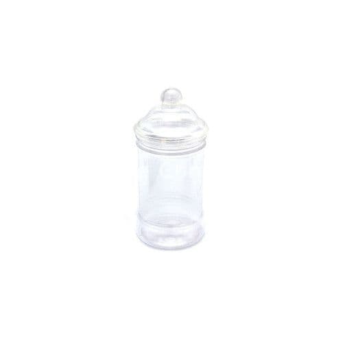 Clear Victorian-style 500ml plastic sweet jar with lid