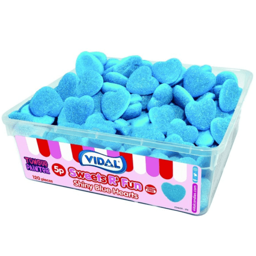 Blue Raspberry Hearts VIDAL BLUE RASPBERRY HEARTS 120 COUNT