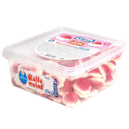 VIDAL JELLY FILLED STRAWBERRIES & CREAM TUB 75 COUNT