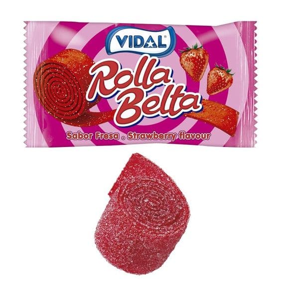 VIDAL STRAWBERRY ROLLA BELTA x24