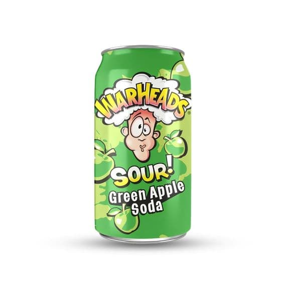 Warheads Sour Green Apple Soda Cans 12x330ml