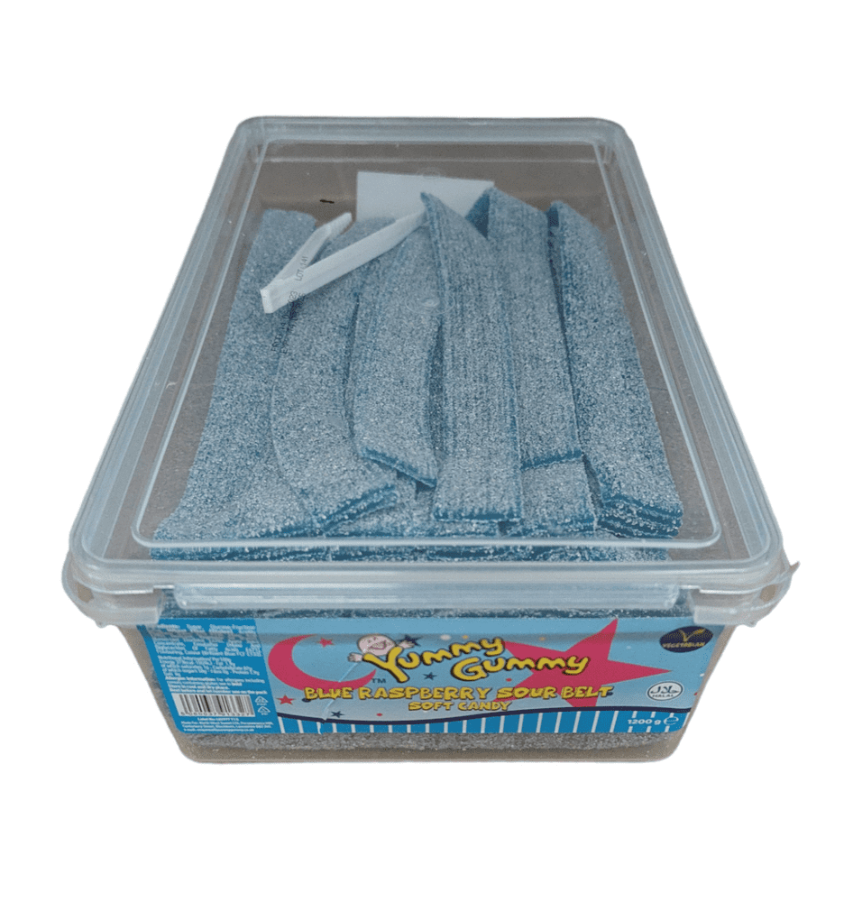 YUMMY GUMMY BLUE RASPBERRY BELTS 1200g