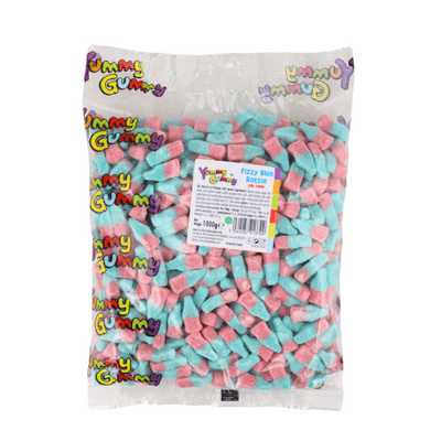 YUMMY GUMMY FIZZY PINK & BLUE BOTTLES 1KG
