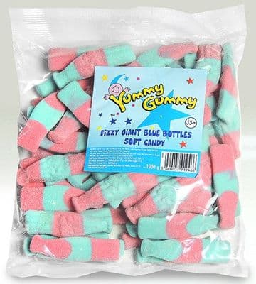 Yummy Gummy  Giant Fizzy Blue  Bottles 1KG