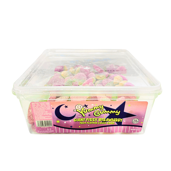 Yummy Gummy Giant Fizzy Strawberry 1000g Tub