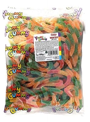 YUMMY GUMMY SOUR WORMS 1KG