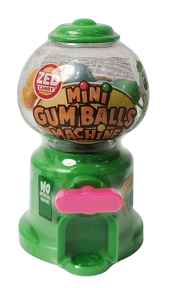 ZED CANDY MINI GUM BALLS MACHINE 12 COUNT