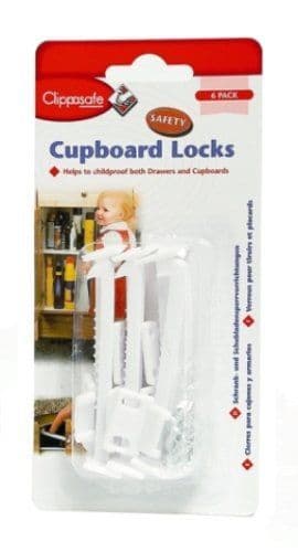 6 Cupboard and Draw Locks - Clippasafe
