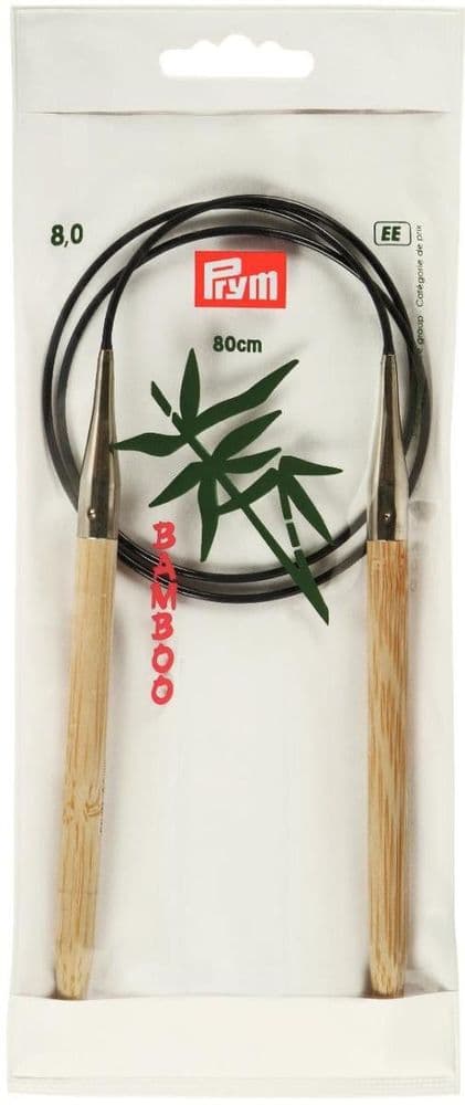 221512 Prym Circular K/Pin Bamboo 80cm size 8.00mm - Sgl