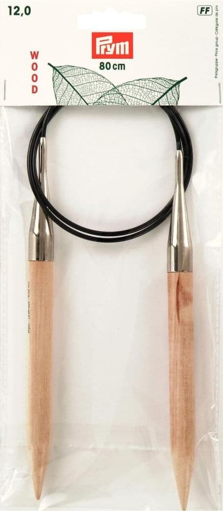 221612 Prym Circular K/Pin Bamboo 80cm size 12.00mm - Sgl