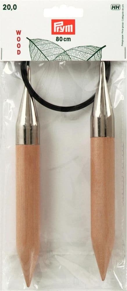 221614 Prym Circular K/Pin Bamboo 80cm size 20.00mm - Sgl