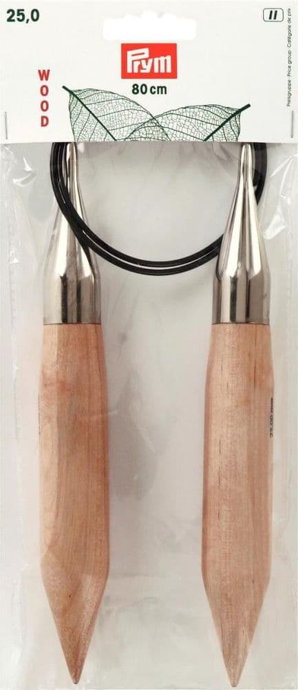 221615 Prym Circular K/Pin Bamboo 80cm size 25.00mm - Sgl