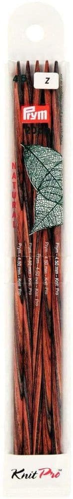223145 Prym Knitpro Double Pointed K/pins Natural 20cm Size 4.50mm - Sgl