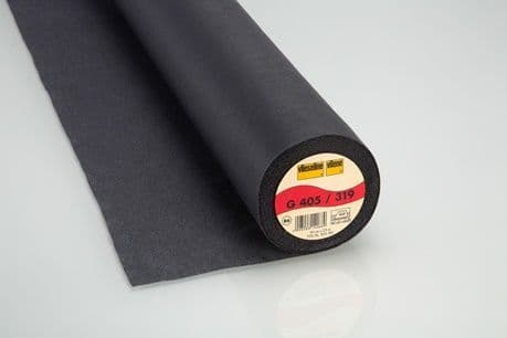 G405/319 Easy Fuse Iron-On Medium Weight Black Interlining 90cm Width - 25mtr Roll