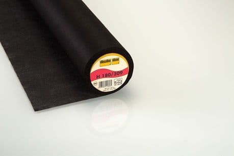 H180/309 Easy Fuse Iron-On Light Black Interlining 90cm Width - 25mtr Roll